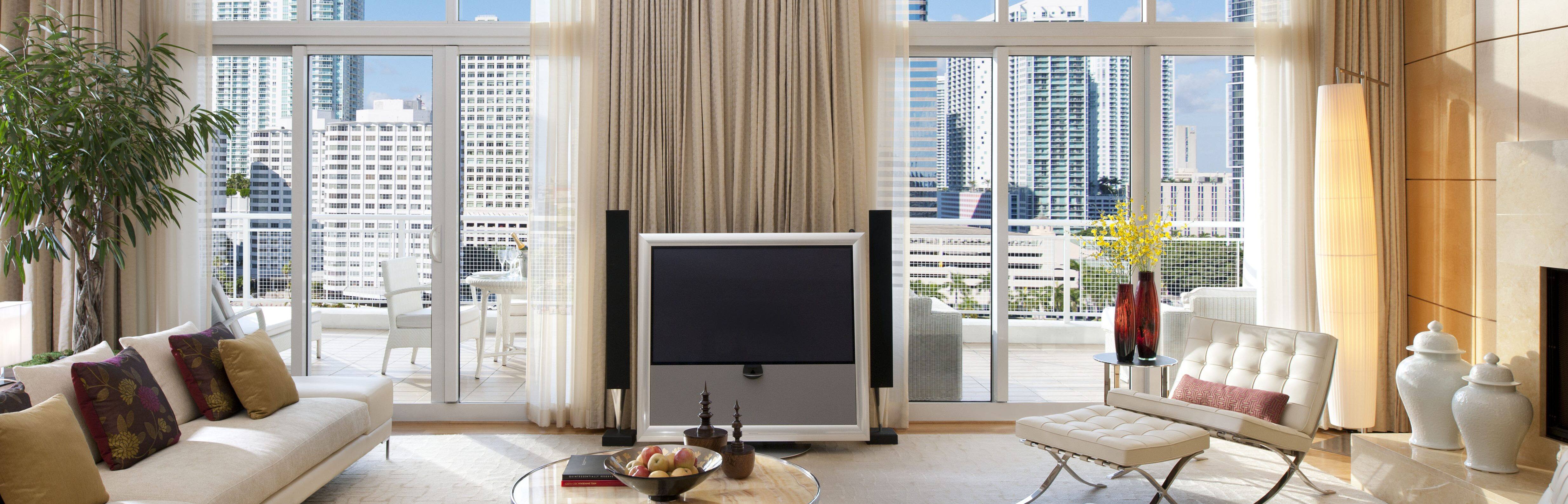 Luxurious hotel accommodations combined with breathtaking views of Downtown Miami.
