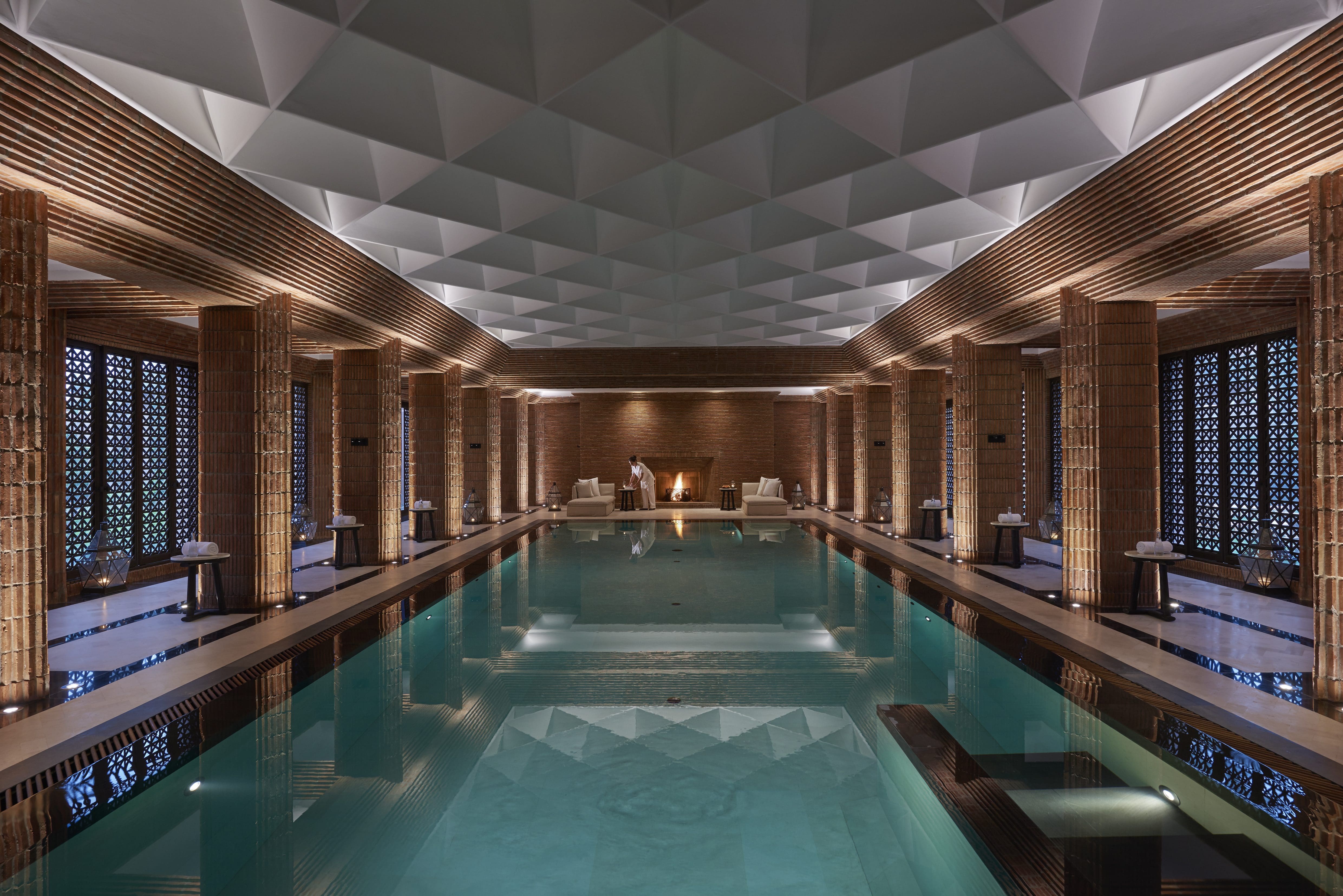 The Best 5 Spas With Luxury Design Luxury Travel MO Magazine   0marrakech Luxury Spa Pool Dusk 03