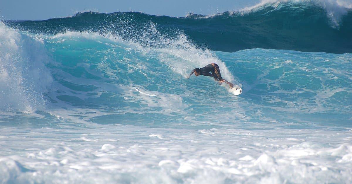 Surfing on the North Shore, Oahu