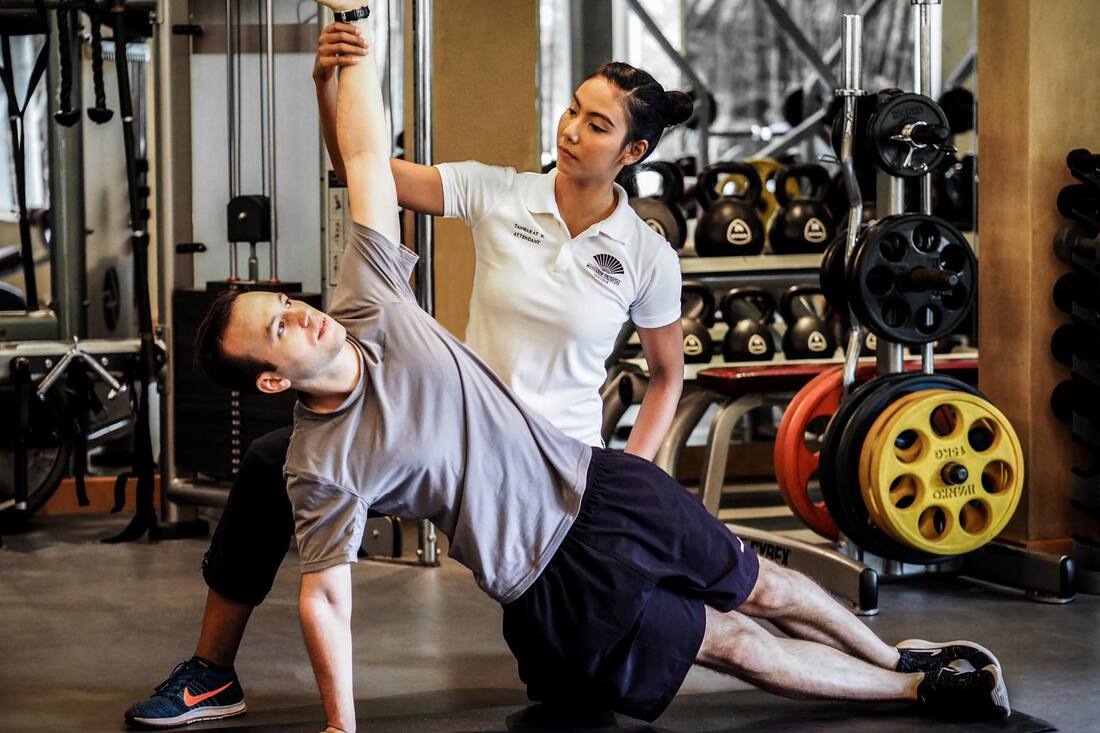 gym with instructor at mandarin oriental, bangkok
