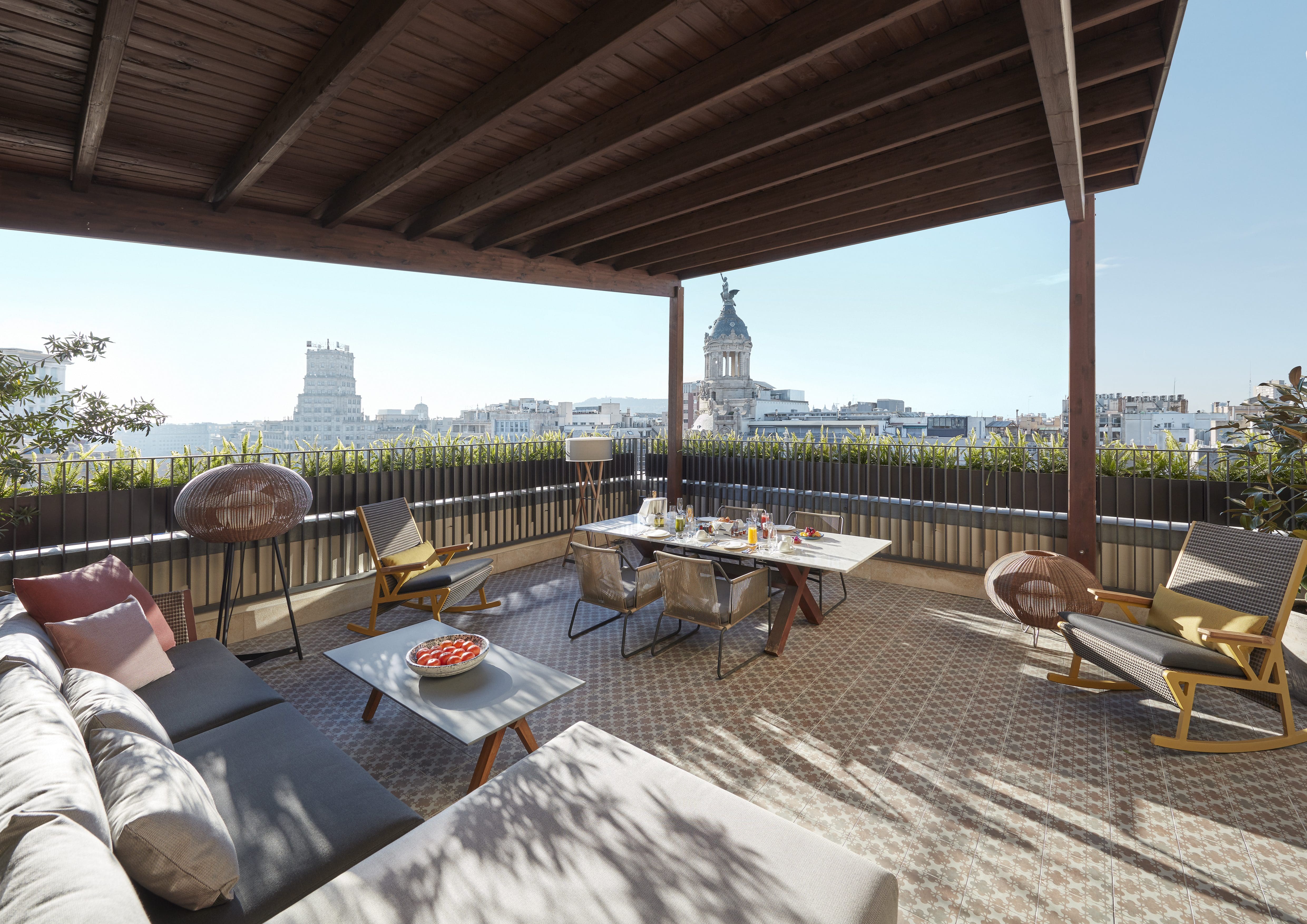 The terrace of the Penthouse Suite at Mandarin Oriental, Barcelona