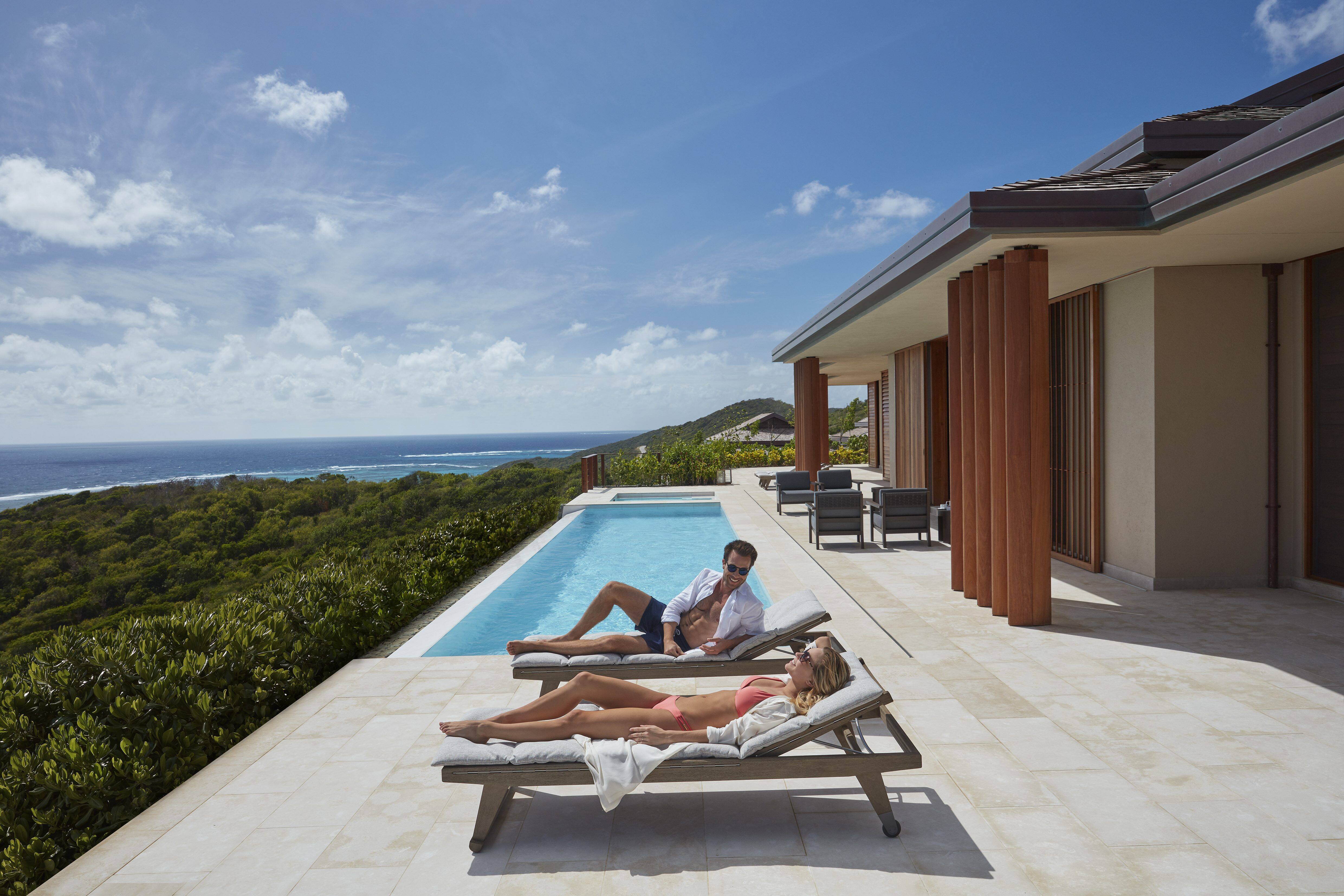 Villas con patio del complejo Villas de lujo Mandarin Oriental, Canouan