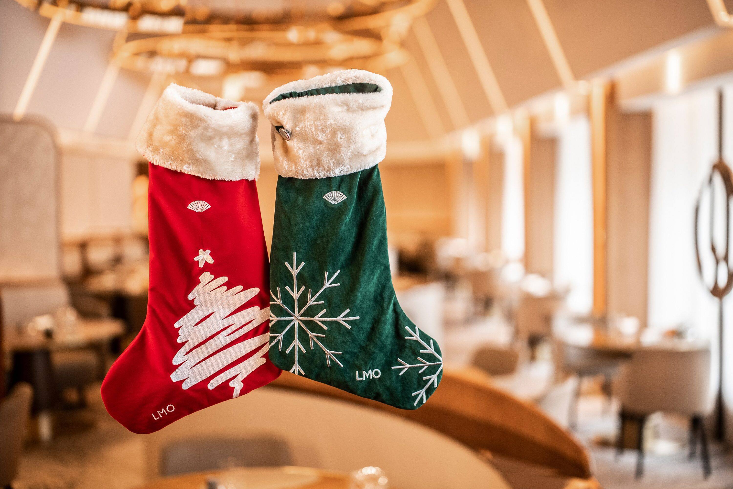 Christmas stockings at the Landmark Hong Kong