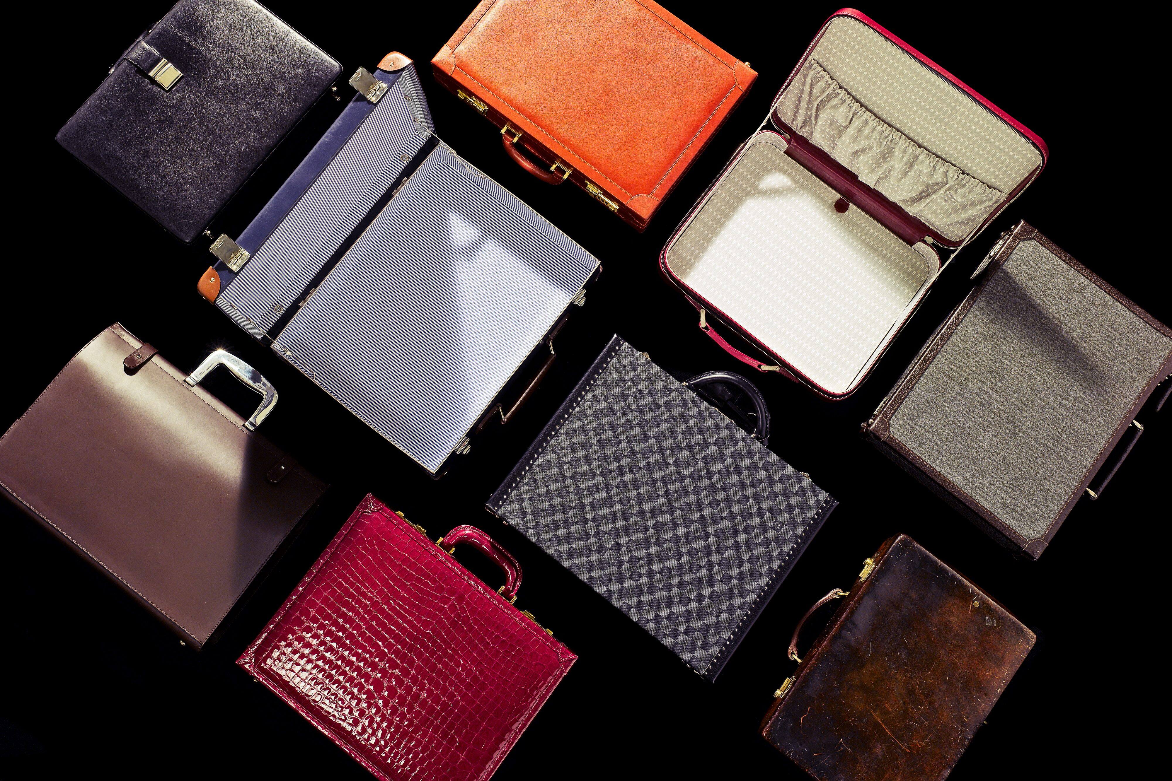 A collection of designer suitcases