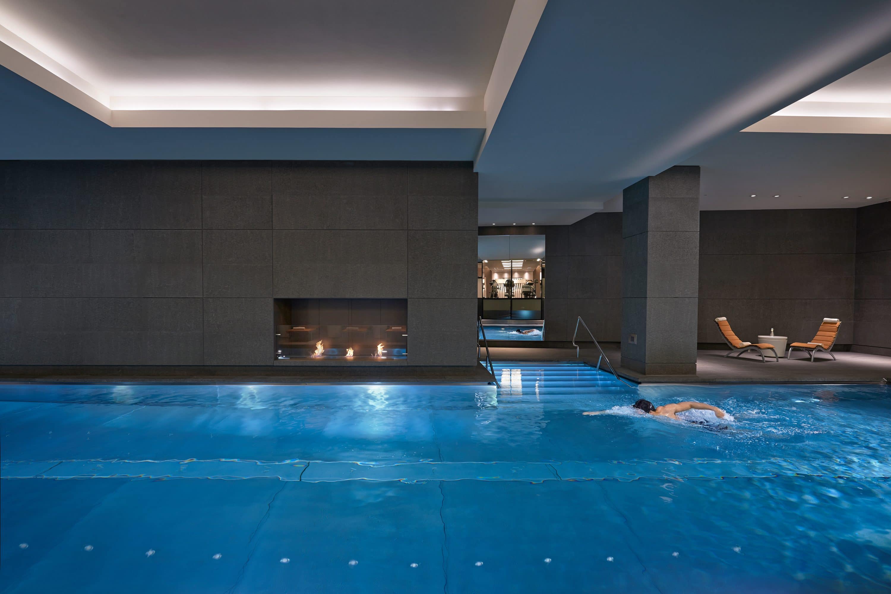 Indoor swimming pool at the Spa at Mandarin Oriental Hyde Park, London