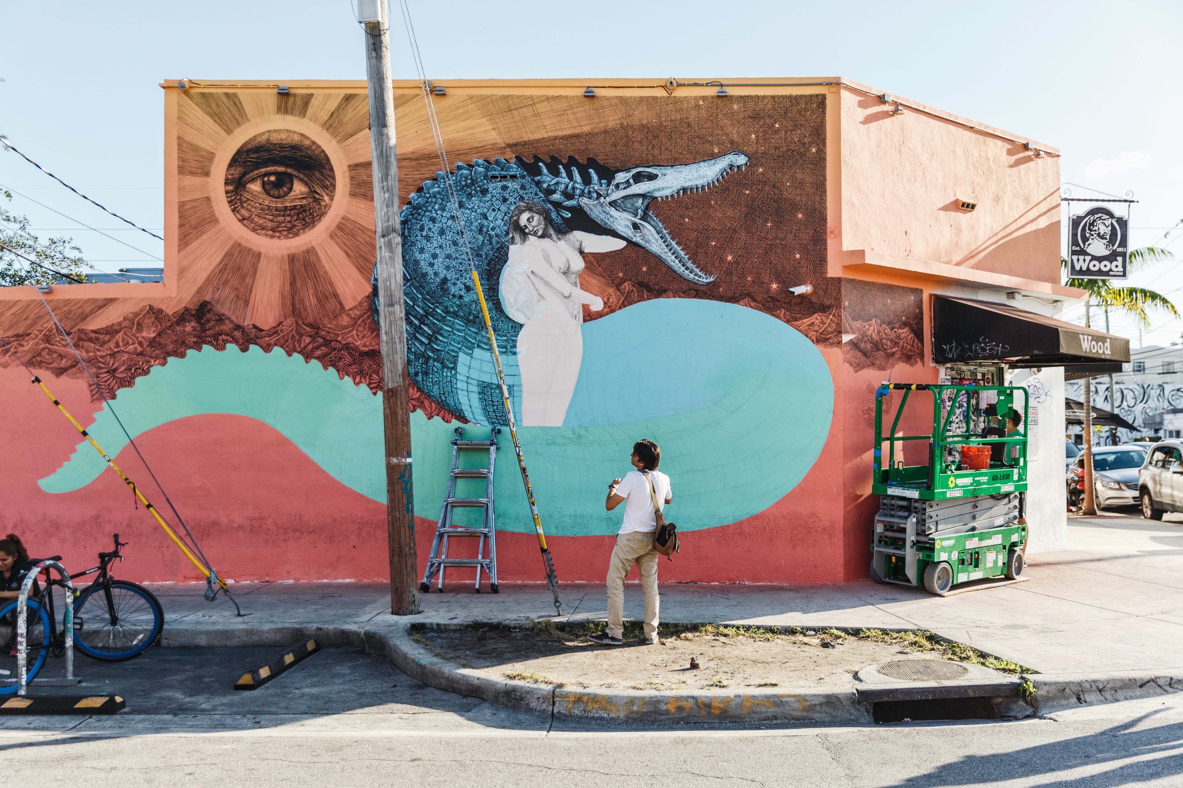 Vibrant street art on a Miami corner
