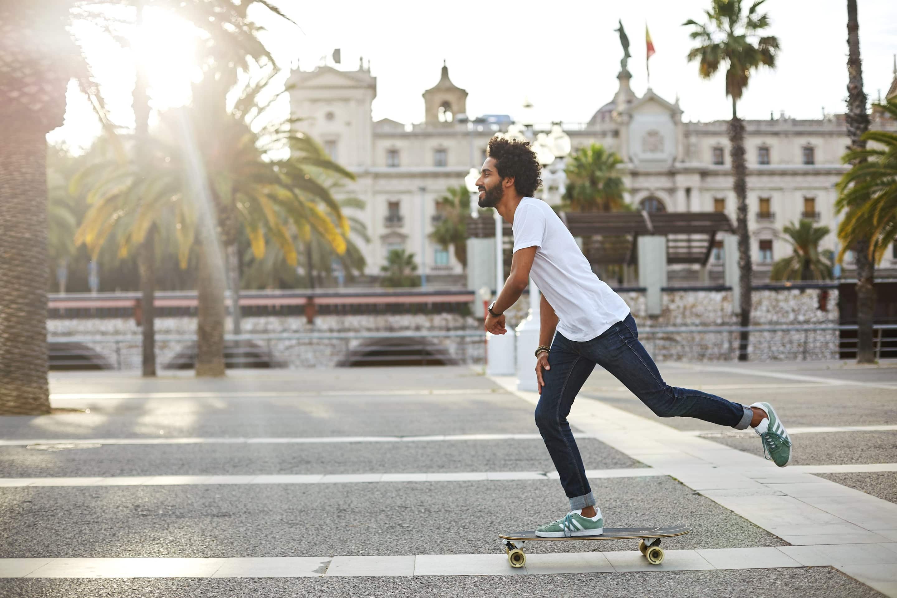 Man skateboarding in Barcelona
