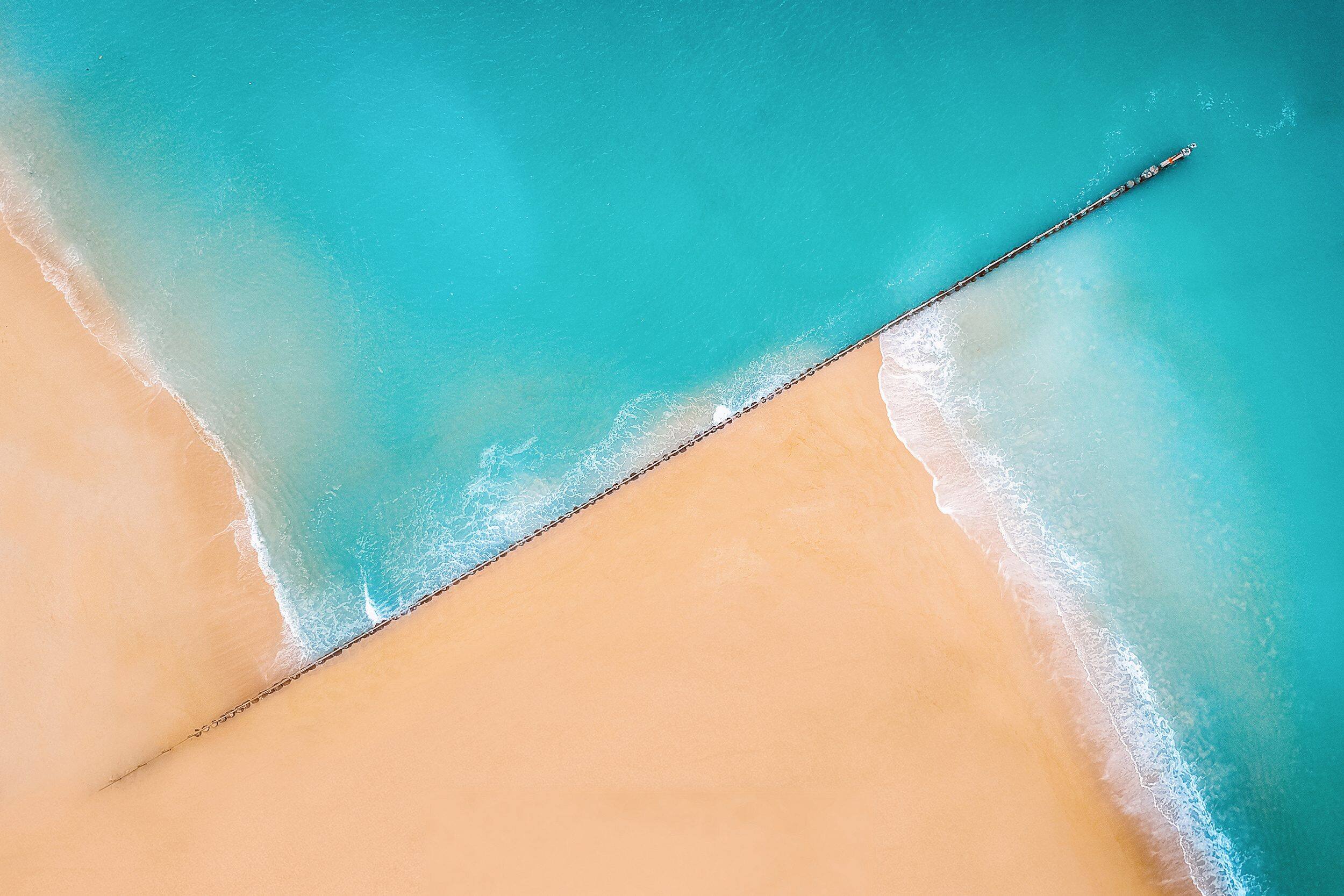 Aerial shot of a beach
