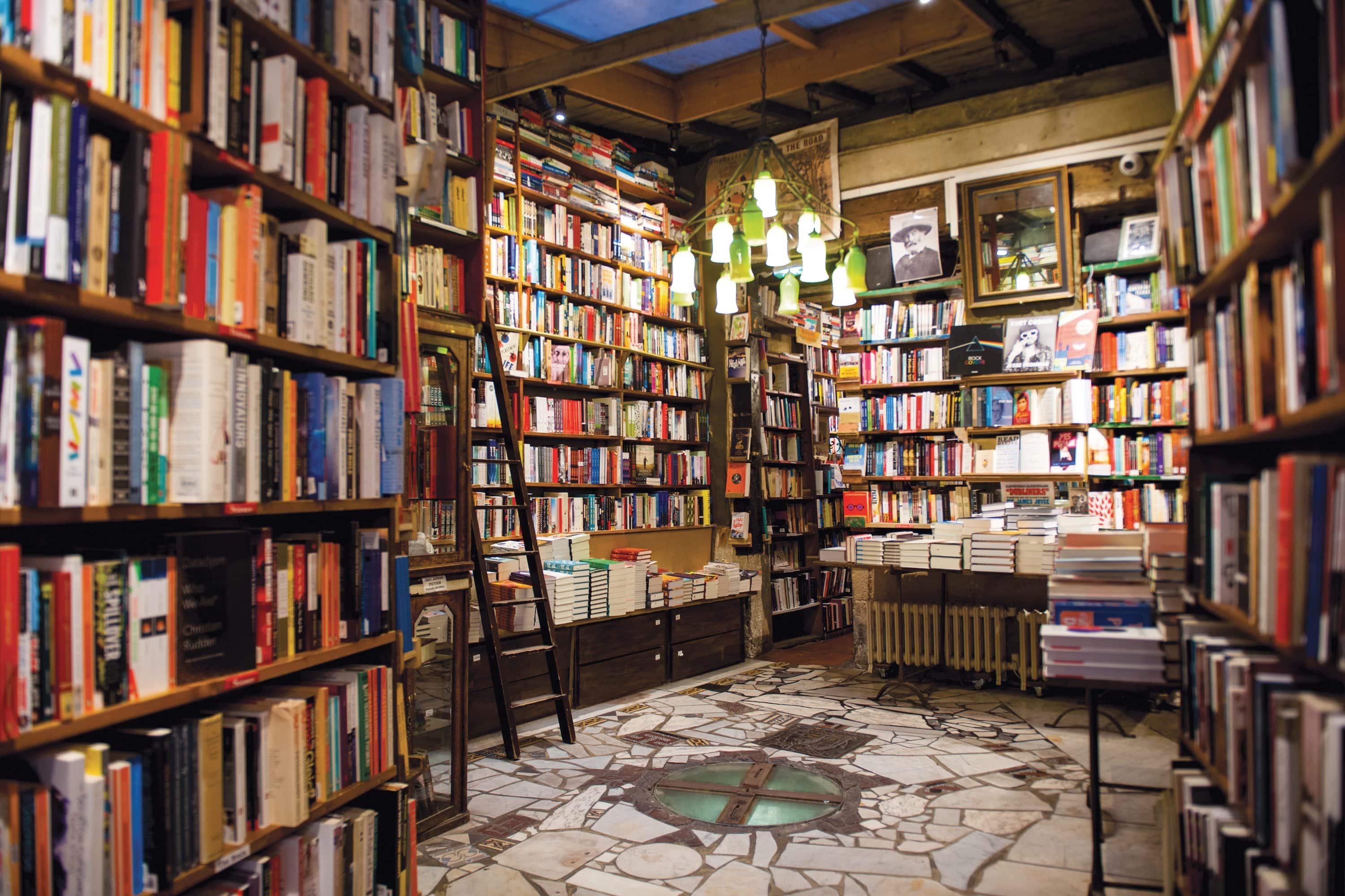 Interior of Shakespeare and Company bookshop, Paris