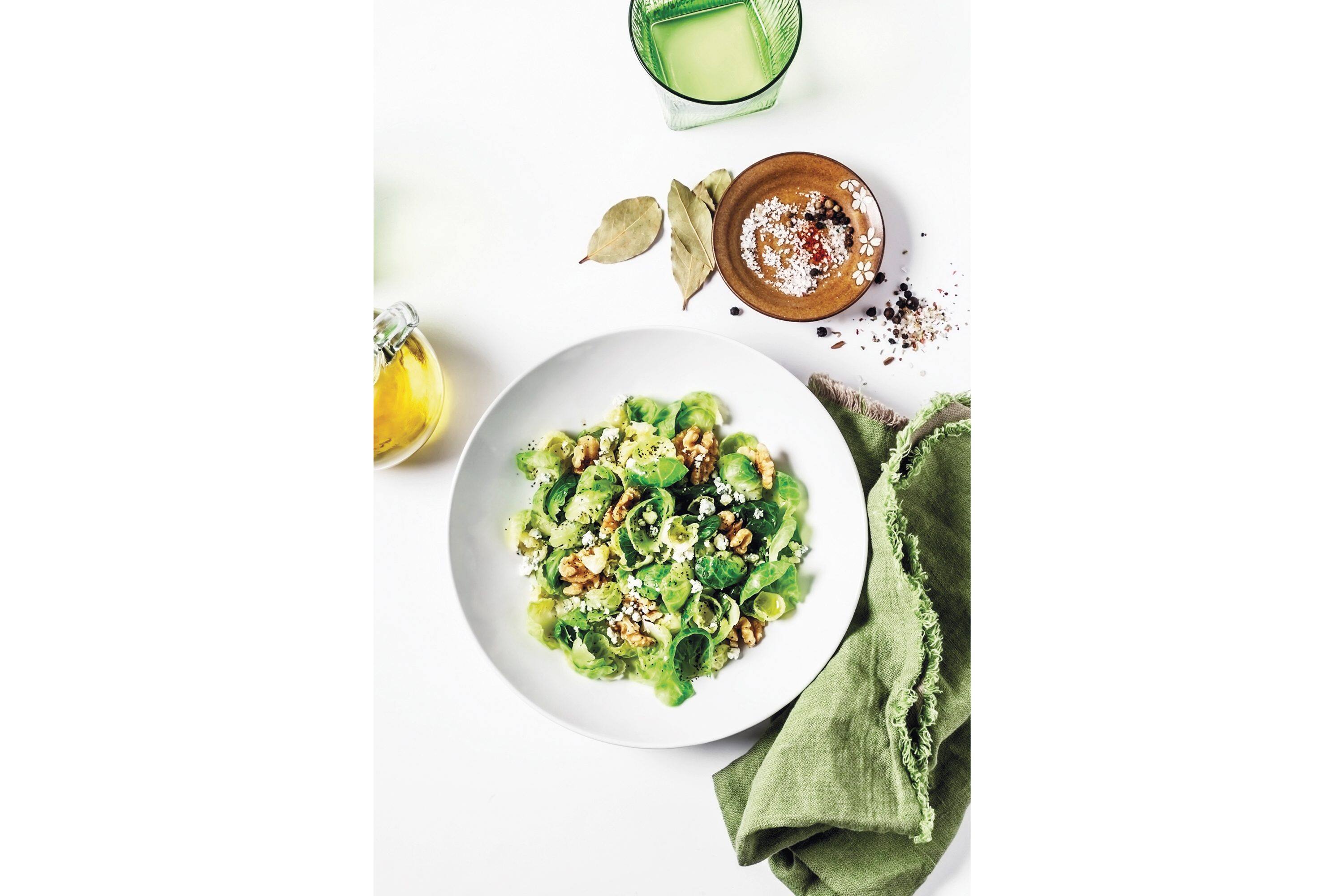 Healthy dishes shot from birdseye