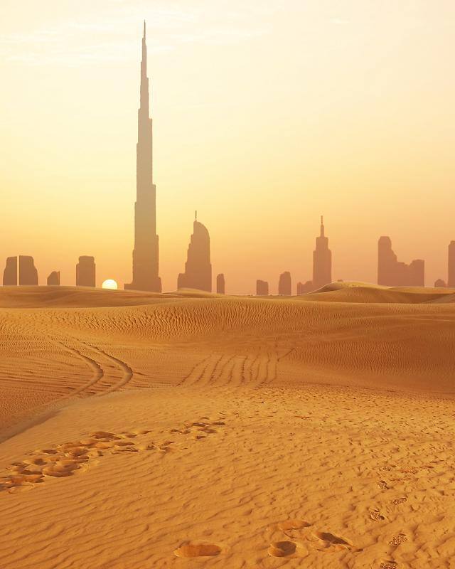 Dubai skyline from the desert