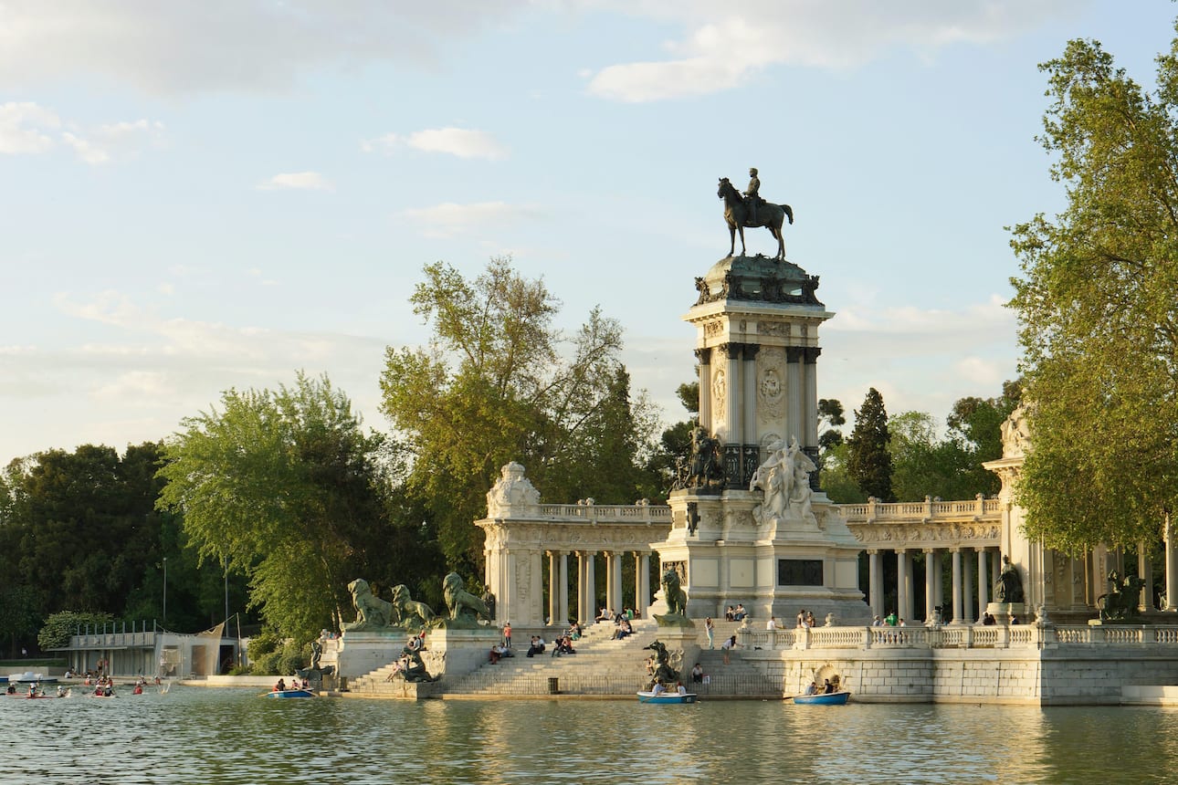 Boating lake at the Retiro Park, Madrid
