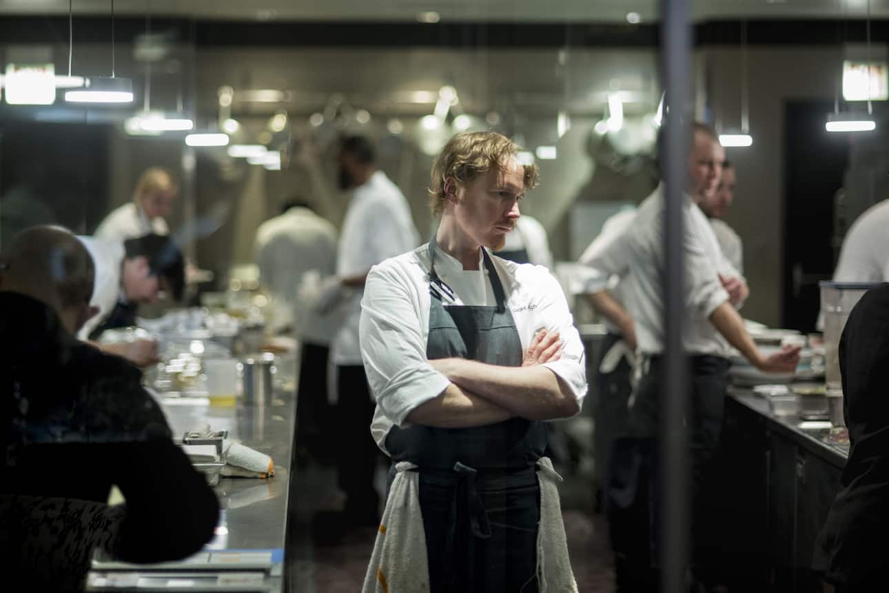 Chef Grant Achatz in the kitchen at The Aviary, New York
