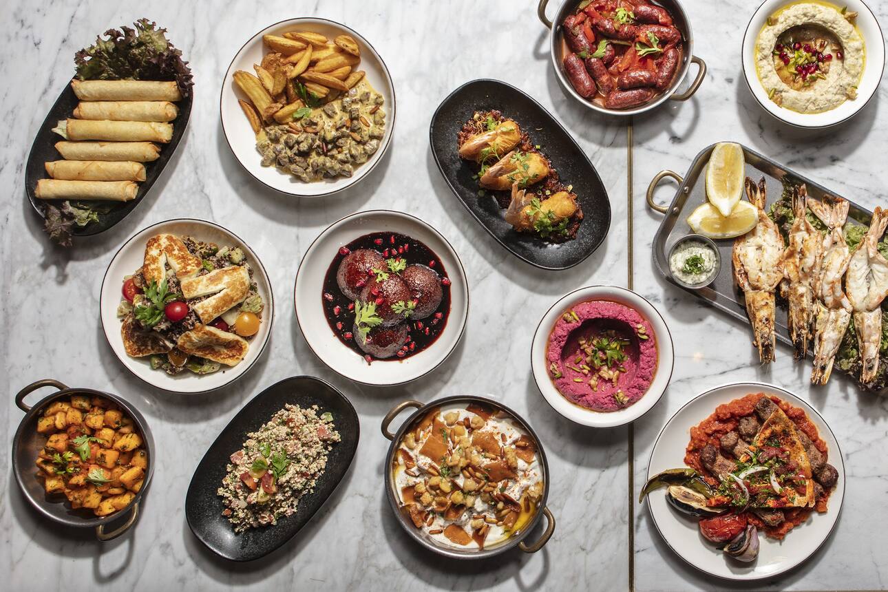 An assortment of dishes at Al Beiruti restaurant in Dubai