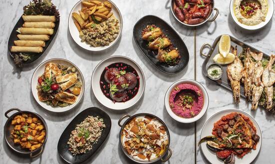 An assortment of dishes at Al Beiruti restaurant in Dubai
