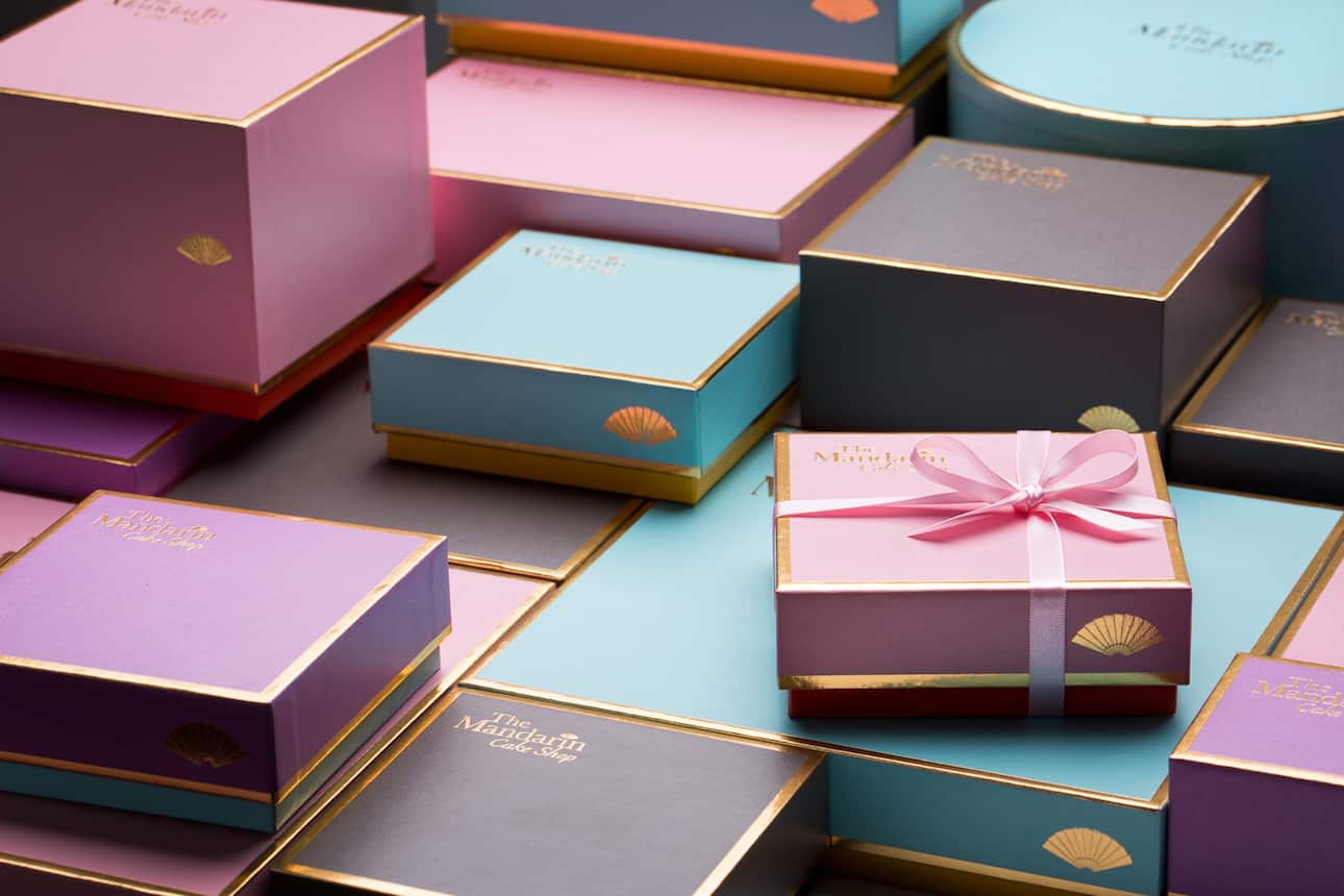 Pastel-hued gift boxes