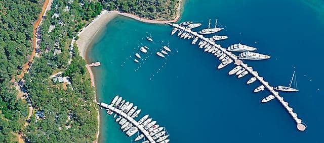 Aerial view of Bodrum bay