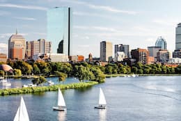 View of Back Bay in Boston from Charles River