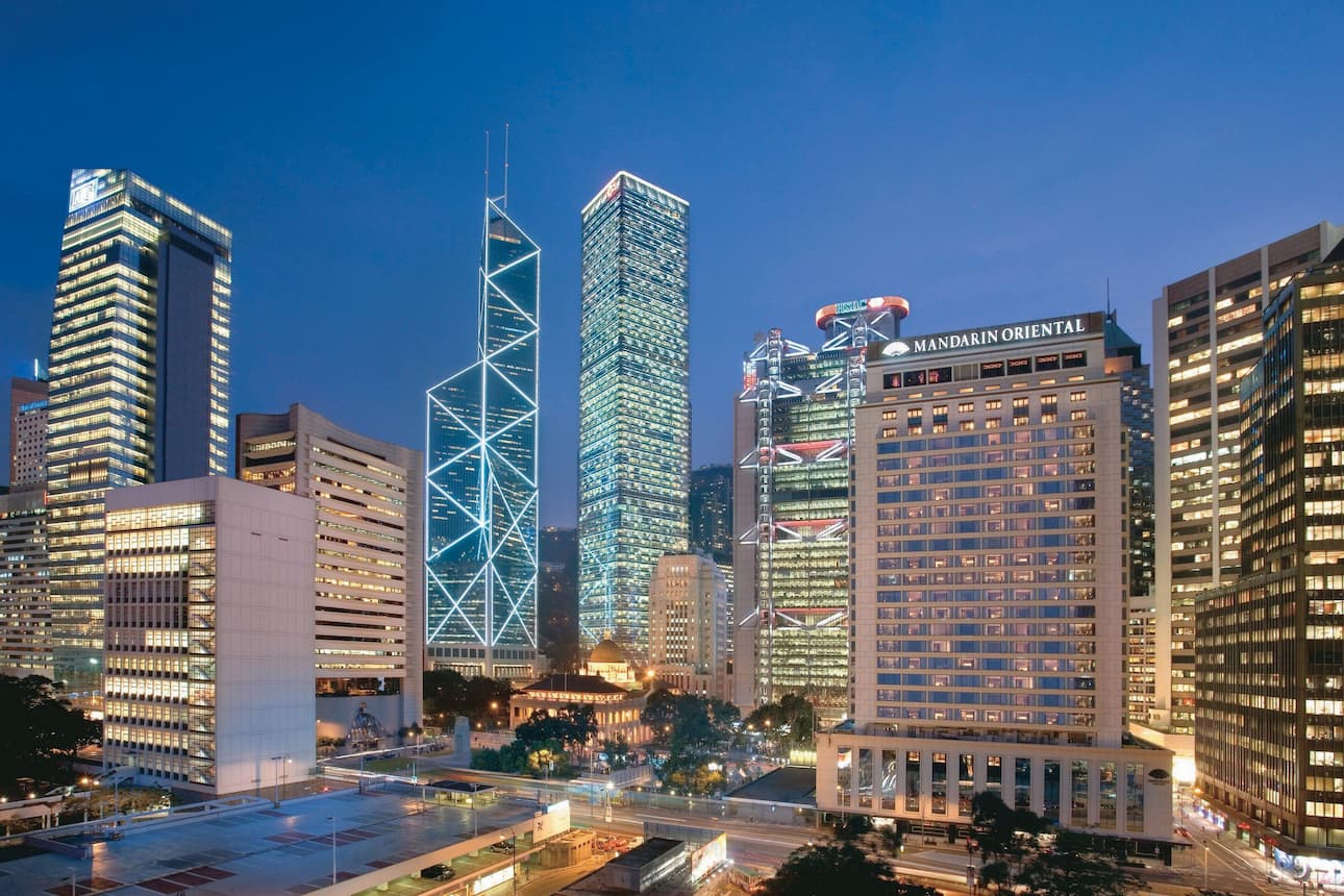 香港文华东方酒店的夜景