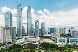 The imposing Petronas Towers in Kuala Lumpur