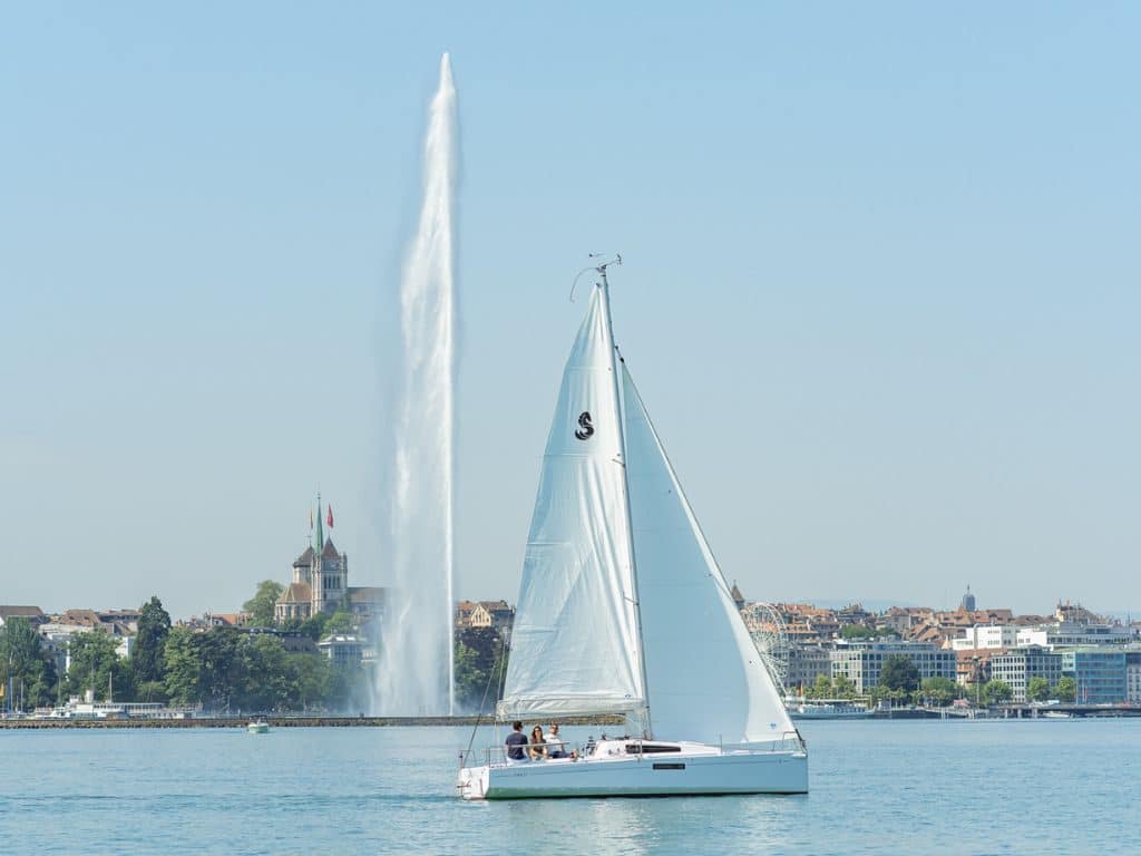 Sailing over the lake
