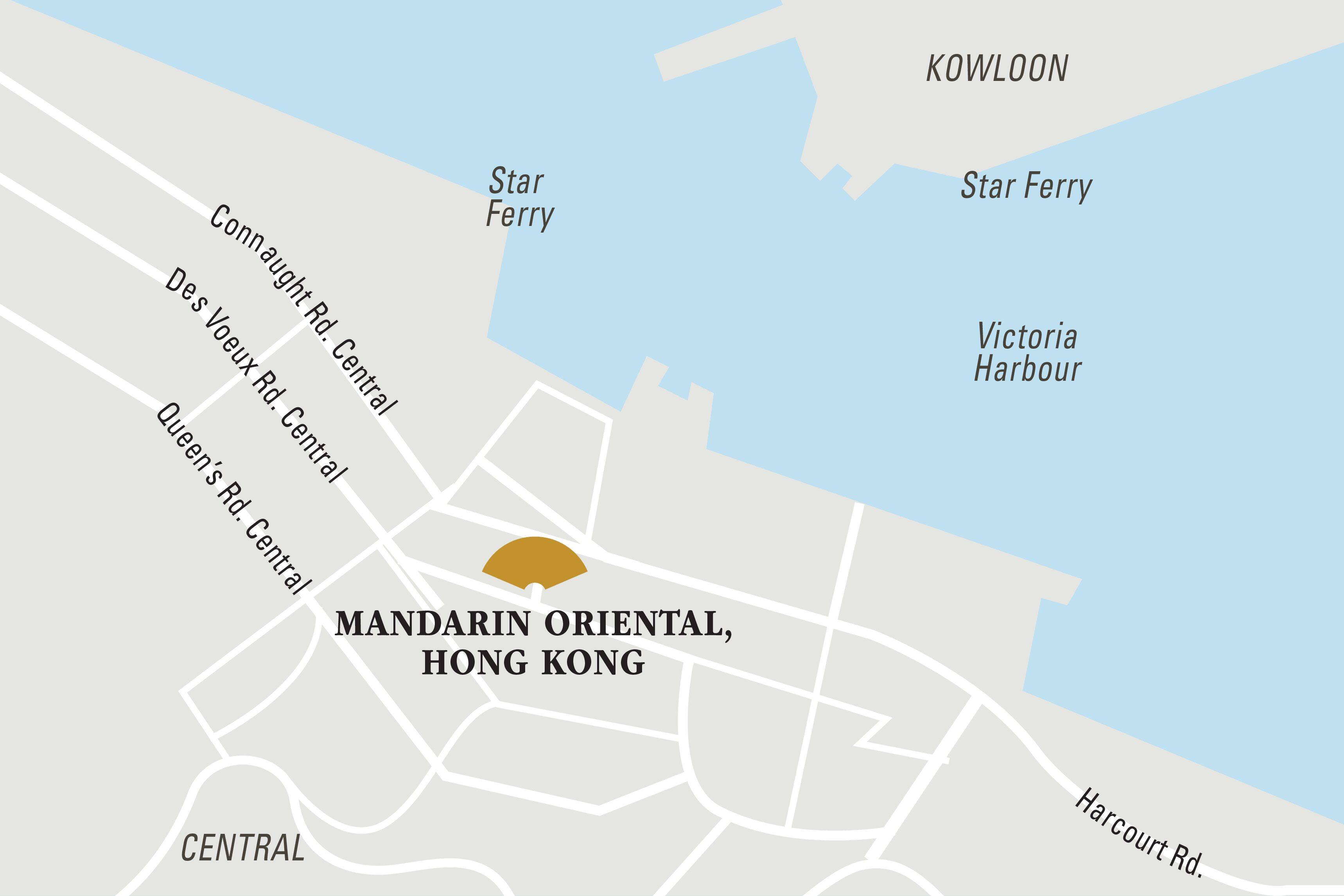 Mandarin Oriental, Hong Kong hotel directions and map.