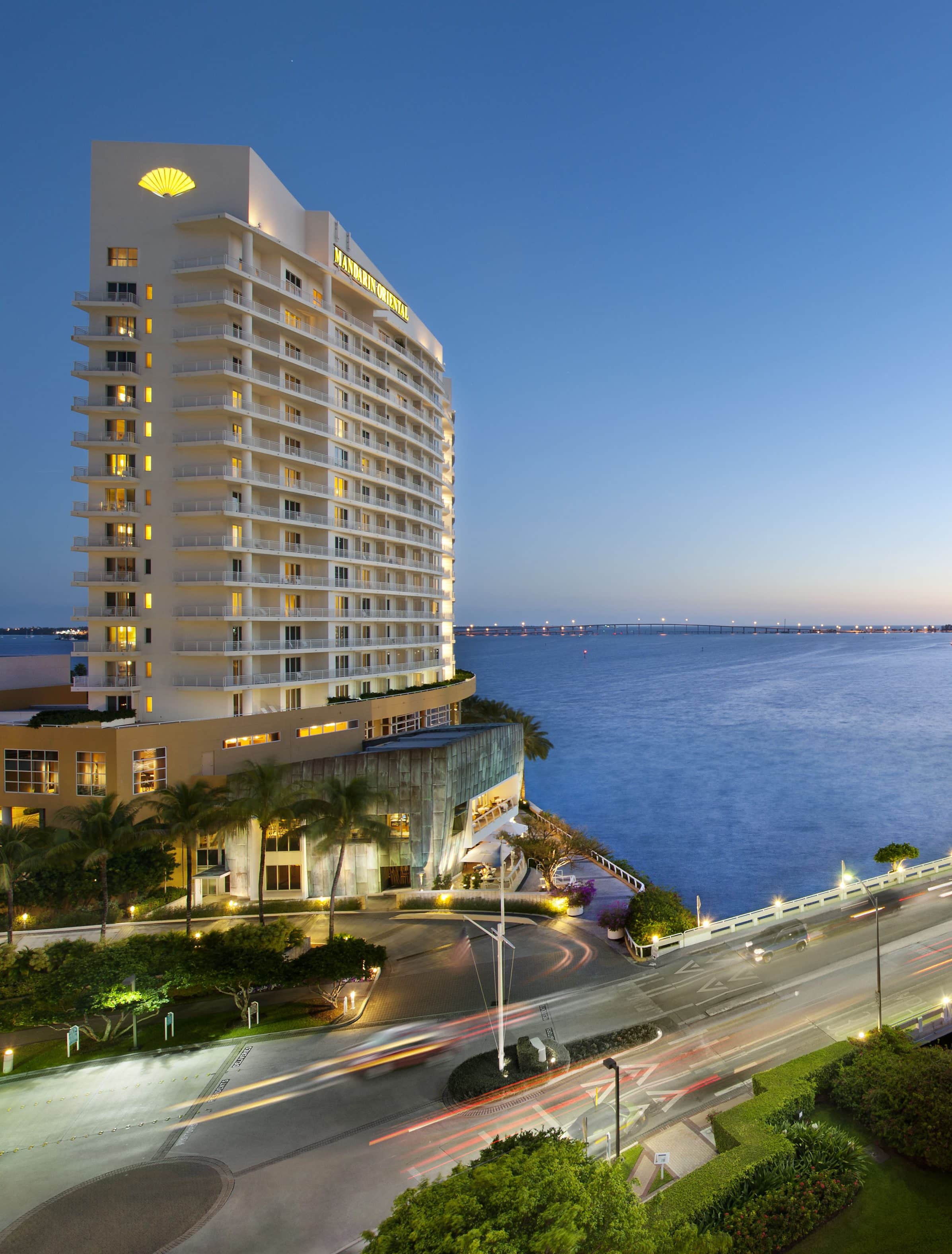 Mandarin Oriental, Miami overlooking Miami's shoreline of high rise buildings.