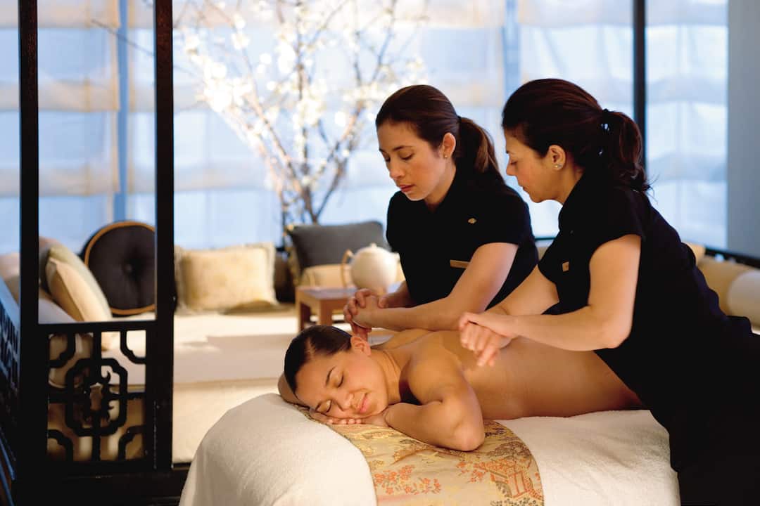 a woman getting massage