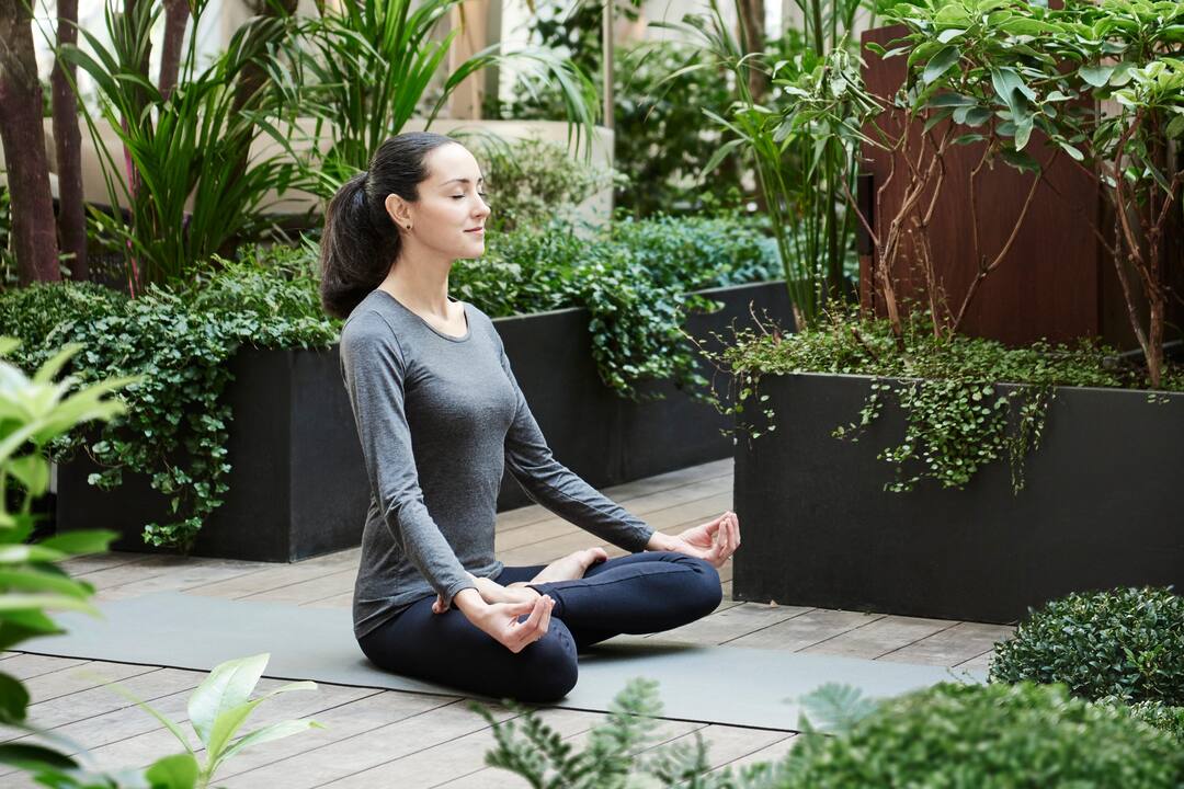 yoga in garden