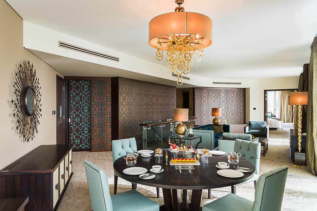 Royal Penthouse Suite dining area with round table