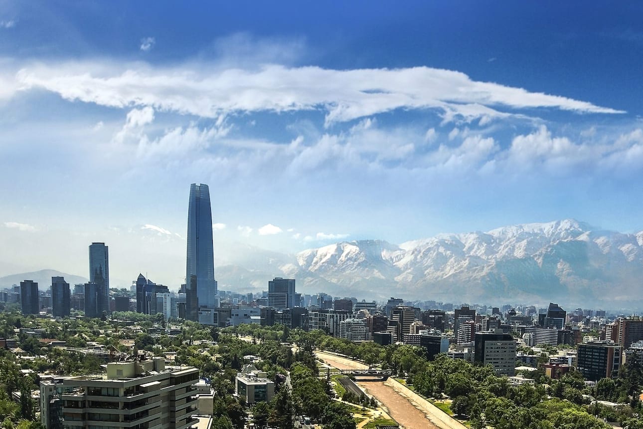 Aerial view of Santiago, Chile