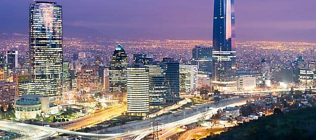 Santiago city night view