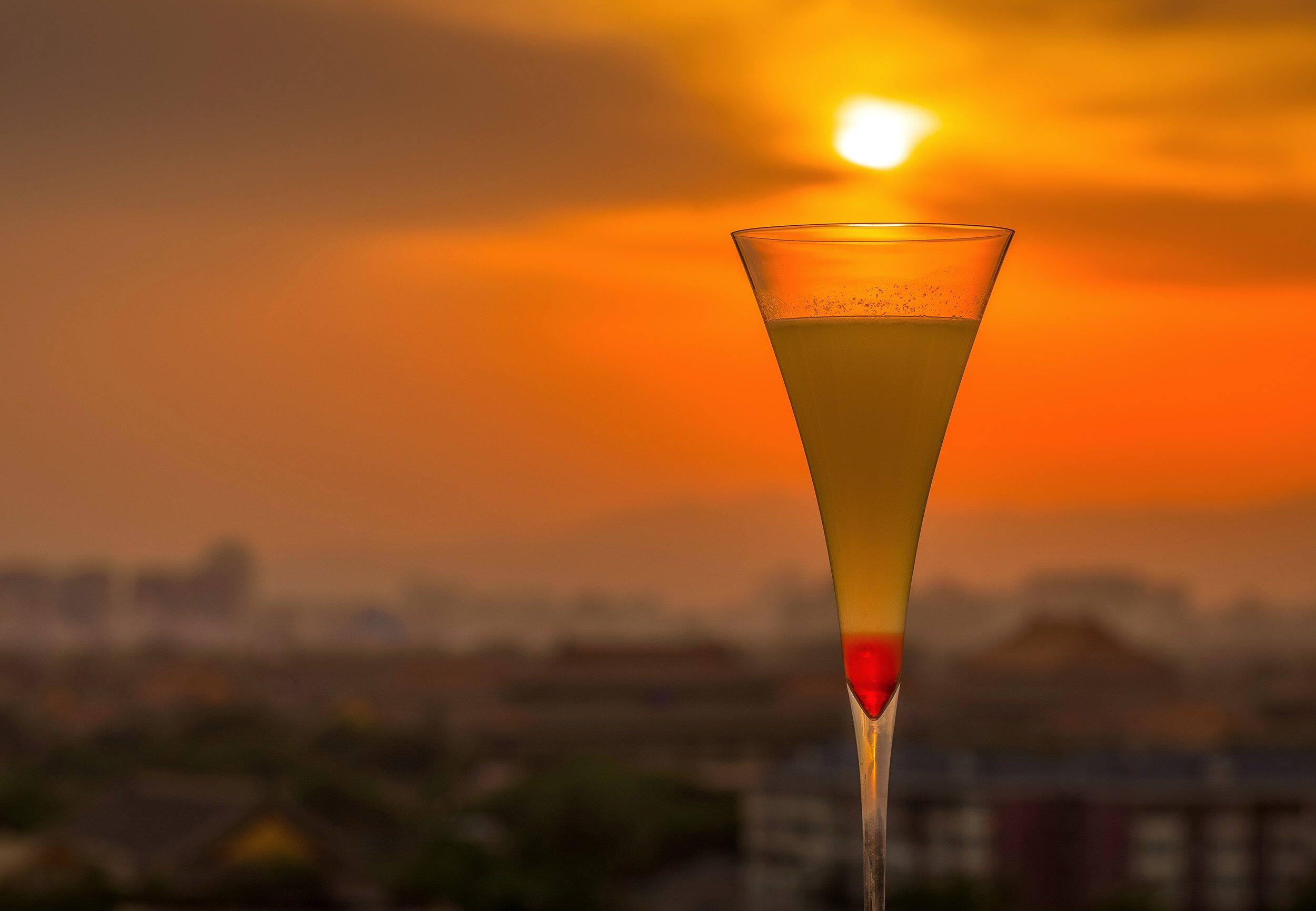 cocktail in sunset
